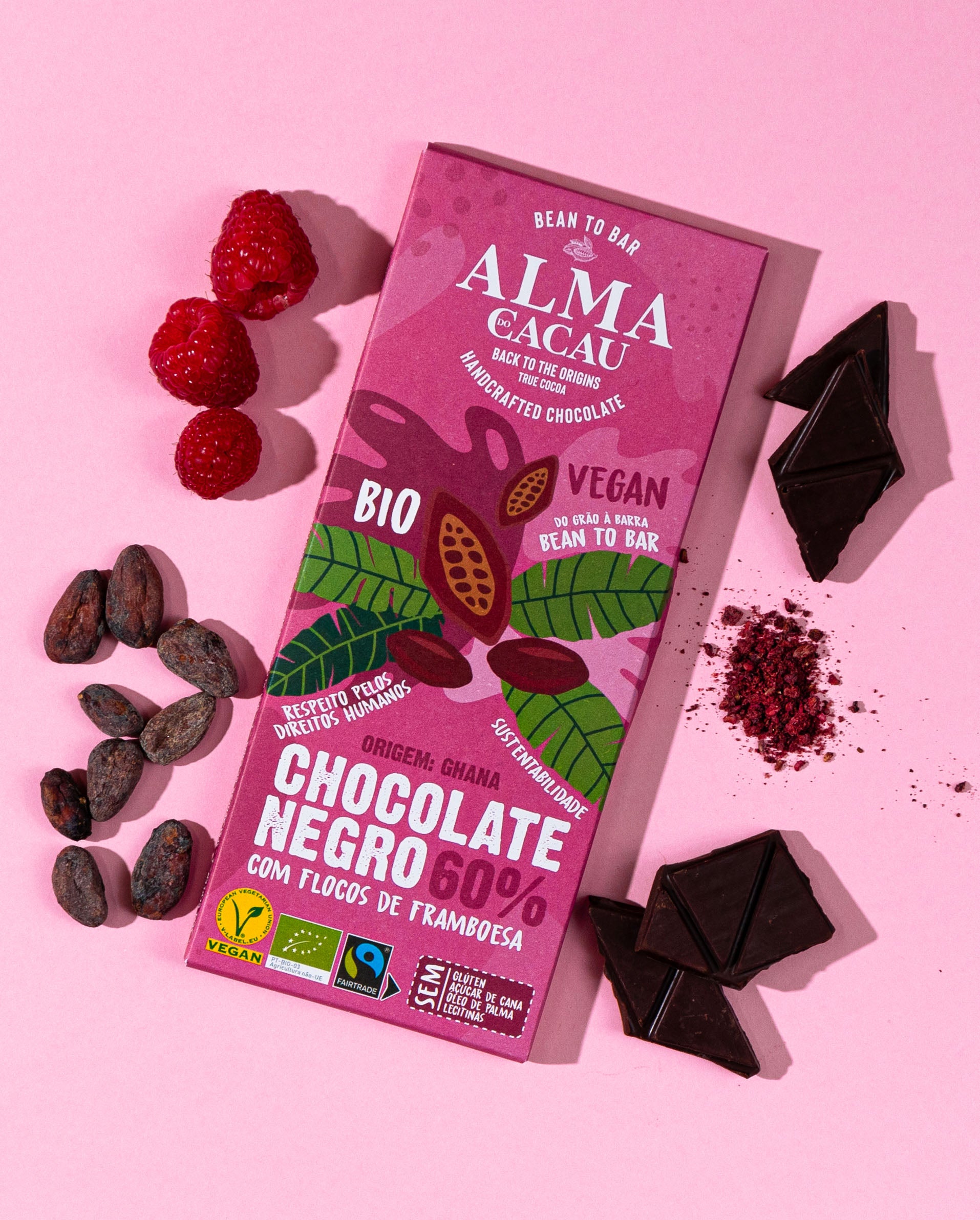 Organic Dark Chocolate Raspberry Candy Bar